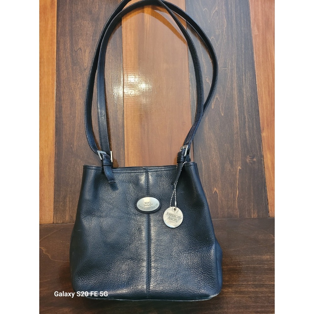 Vintage Y2K 90's American Angel Leather Slouch Hobo Logo Shoulder Bag Purse